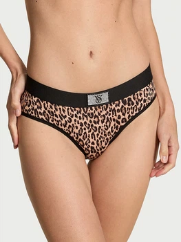 Трусики хіпстери Victoria's Secret Cotton Logo Cotton Shine Patch Hiphugger Panty S Леопардовий (27204262)