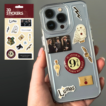 Обʼємні 3D наліпки "Harry Potter Designs" Набір 13 стікерів для декора телефона, ноутбука, блокнота SB-78
