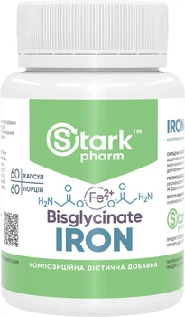 Залізо Stark Pharm Iron Bisglycinate 36 мг 60 капсул (3396) (4829888053245)