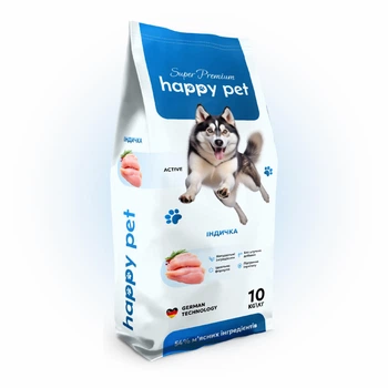 Сухой корм для активных собак больших и средних пород Happy Pet с индейкой 10 кг