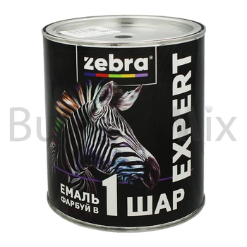 Емаль алкідна ZEBRA EXPERT 1 шар Т1090 0,7 л чорна