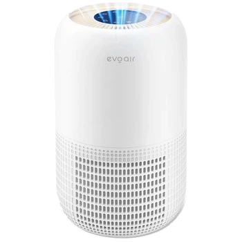 Очиститель воздуха Evoair Yuvo 20 м² White, 170 м³/час, True HEPA, фильтр 3 в 1, предварительный фильтр, активированный уголь, ультрафиолетовая медицинская лампа, 4 скорости, таймер, ночной режим