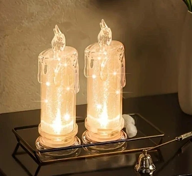 LED свічки на батарейках 2 шт 15х5 см (0277)