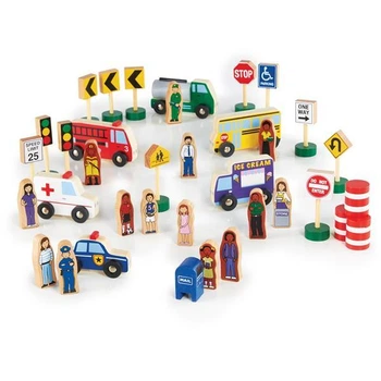 Набор фигурок и машин Guidecraft Block Play к Дороге из дерева, 36 деталей (G6717) 4931434