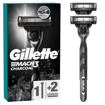 Бритва чоловіча для гоління Gillette Mach3 Charcoal + 2 змінні касети