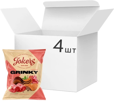Упаковка грінок Jokers Пшенично-житні зі смаком салямі 80 г х 4 шт (4820242442217)