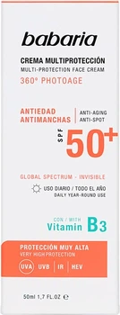 Солнцезащитный крем для лица Babaria SPF50+ Антивозрастной 50 мл (8410412490191)
