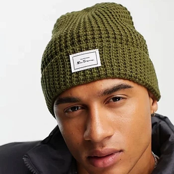 Шапка унисекс Ben sherman waffle knit beanie hat хаки