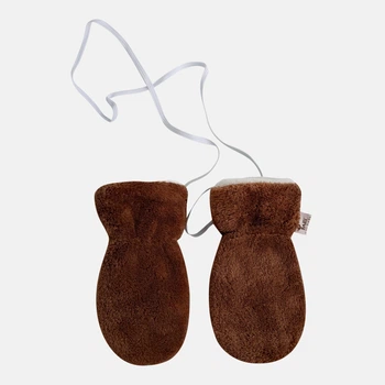 Дитячі зимові махрові рукавиці Babydream rykbp14 68-80 см Коричневі (ROZ6501022551)