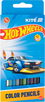 Карандаши цветные двусторонние Kite Hot Wheels 12 шт (HW25-054)