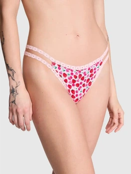 Трусики стрінги жіночі бавовняні Victoria's Secret Wink Strappy Thong 26974756 XS Рожеві (34312955164404)