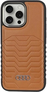 Etui Audi Synthetic Leather MagSafe do Apple iPhone 15 Pro Brown (AU-TPUPCMIP15P-GT/D3-BN)