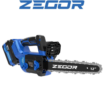 Аккумуляторная цепная пила ZEGOR CSAX-21BL-12 : шина 30 cм (акум 2шт-21V 6.0Ah и ЗУ) SDRT_5CSAX-21BL-12