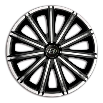 Колпаки 4Racing Nero Silver&Black R18 Hyundai (Комплект 4 шт.)