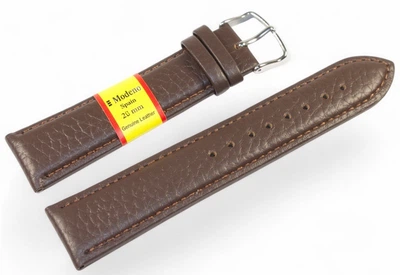 Кожаный ремешок для часов MODENO Spaine 20 мм (mod20w2-46) коричневый, ремешок из натуральной кожи со стальной застежкой, классический ремень для наручных часов