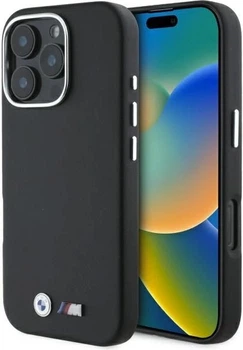 Etui plecki BMW M Smooth Full Wrapped Metal MagSafe Case do Apple iPhone 16 Pro Black (BMHCP16L23PMWK)