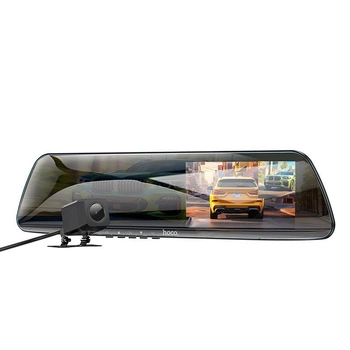Видеорегистратор Hoco DV4 4.5-inch rearview mirror driving recorder(dual-channel) (2.45", 1080p, 130°) Gray