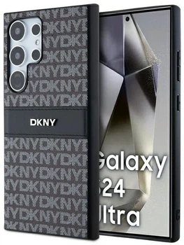 Etui DKNY Leather Mono Stripe & Metal Logo do Samsung Galaxy S24 Ultra Black (3666339287498)