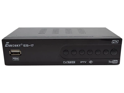 Ресивер цифровий ефірний DVB-T2 тюнер — Eurosky ES-17 (DVB-C/T2, АС3, Youtube, IPTV player, Megogo)
