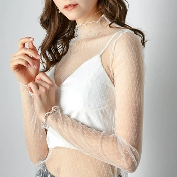 Прозора кофтинка у ромбик Honey Fashion Accessories XS/S біла (30к018)