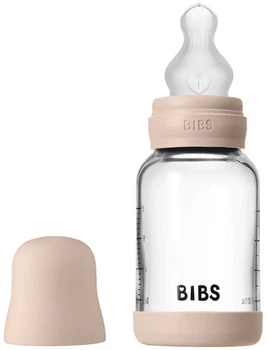 Скляна BIBS Baby Glass Bottle дитяча пляшечка з силіконовою соскою - 120 ml - Blush