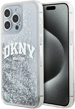 Etui DKNY Liquid Glitter Big Logo do Apple iPhone 15 Pro White (3666339270919)
