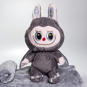 Мягкая игрушка-плед, подушка 3 в 1 Labubu Brown Dragon плед в игрушке детский плед игрушка Лабубу Серый 520-29G (A-047630)