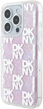 Etui DKNY Liquid Glitter Multilogo do Apple iPhone 15 Pro Pink (3666339271190)