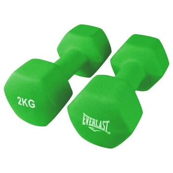 Гантелі вінілові для фітнесу 4 кг Everlast 2 шт х 2кг зелений 80024/2