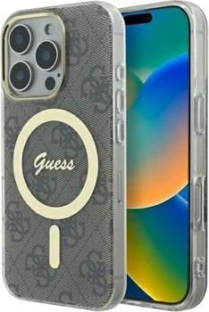 Etui Guess IML 4G MagSafe do Apple iPhone 16 Pro Brown (GUHMP16LH4STW)