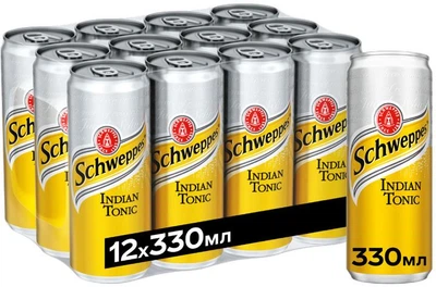 Напій газований Schweppes Indian Tonic Тонік 330мл х 12шт
