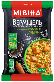 Вермішель швидкого приготування Мівіна зі смаком курячого бульйону 59.2г
