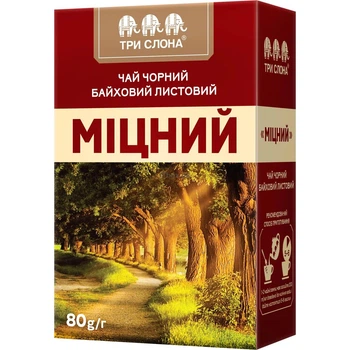 Чай Три слона чорний Міцний 80г