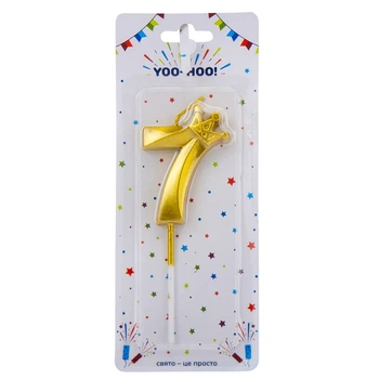 Свічка для торта "7", золота, 14.5*13 см YOO-HOO!