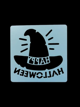 Трафарет на Хелловіна Капелюх 13 на 13 см сірий