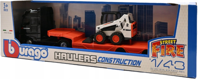 Металева модель Bburago Mercedes-Benz Actros Gigaspace + навантажувач BOBCAT 1:43 (4893993323135)