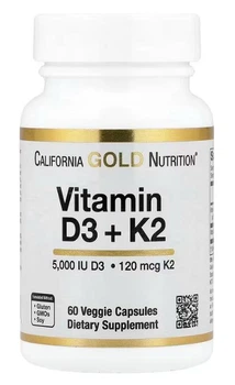 Вітаміни California Gold Nutrition Vitamin D3 + K2 as MK-7 60 капсул