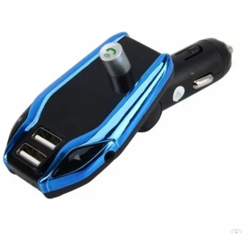 FM модулятор X8 Plus Bluetooth 2 USB AUX трансмиттер Синий (20683)