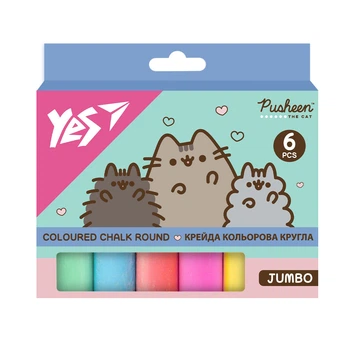 Мел цветной круглый Yes Pusheen 400559 6 цветов 5165856