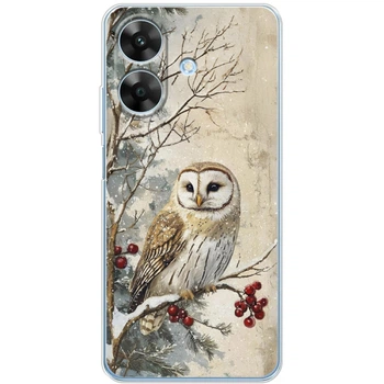 Силиконовый чехол BoxFace Realme Note 60x Christmas Owl (66123-up2645)