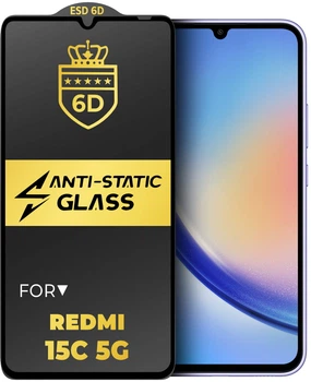 Защитное стекло 6D Anti-Static Xiaomi Redmi 15C 5G (43333)