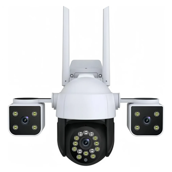 Вулична потрійна IP Wifi камера відеоспостереження V380 PRO шарнірні лінзи