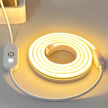 Светодиодная гибкая неон лента ART 573, 5 м, IP65, USB, теплый белый