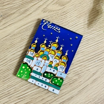 Магнит сувенирный стеклянный виражный КИЇВ Киево-Печерская Лавра Синий