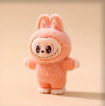 Флокована фігурка монстр LABUBU The Monsters Exciting Macaron 4,5 см Лабубу флок помаранчевий