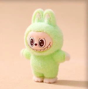 Флокована фігурка монстр LABUBU The Monsters Exciting Macaron 4,5 см Лабубу флок салатовий