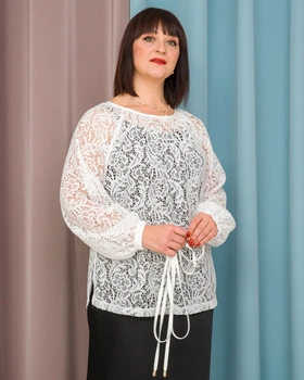 Блуза Alenka Plus 15114-1, 58/60, белый