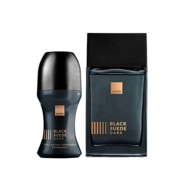 Мужской парфюмированный набор 2-в-1 Avon Black Suede Dark: Туалетная вода Black Suede Dark 100 мл + Шариковый дезодорант-антиперспирант Black Suede Dark 50 мл
