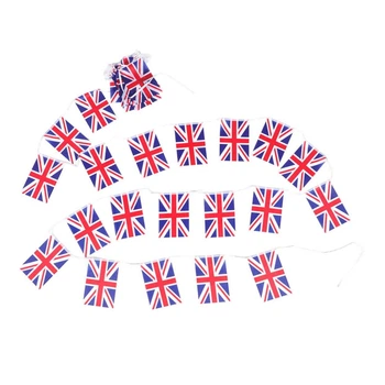 Набор 4 шт флажков-гирлянд «Британский флаг» (Union Jack) - декоративная лента для вечеринок