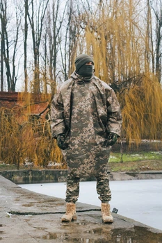 Повнорозмірний плащ-пончо Shield з міцної водонепроникної тканини тактичний піксель